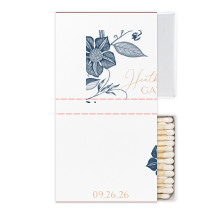 ForYourParty's elegant White Riviera Custom Photo Matchbox with Matte Kraft/Latte Ink Digital Print Colors can be personalized to match your party's exact theme and tempo.