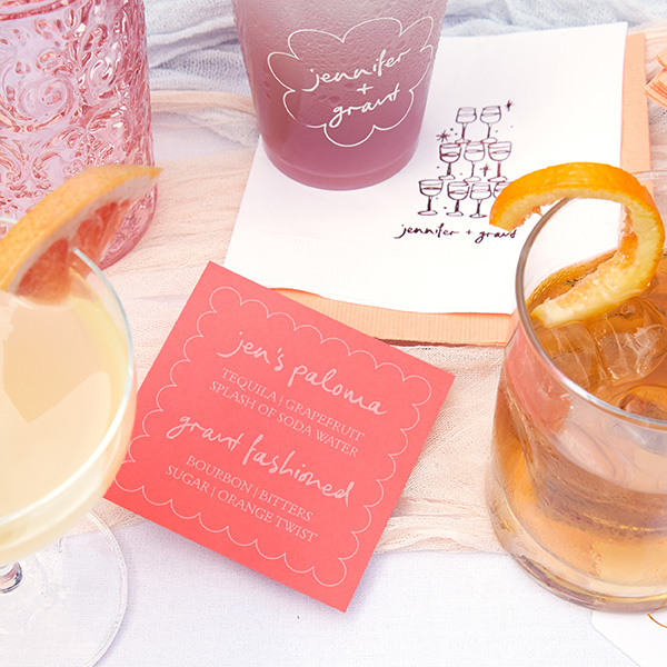 Kitchy Cocktail Hour Signature Drink Place Card