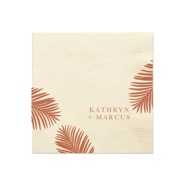 Elegant Palm Leaf Names Napkin