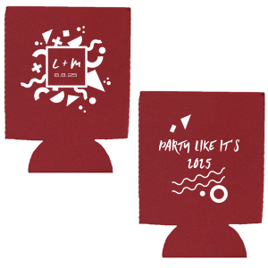 Chill your drinks in throwback style with the Retro 80’s Can Cooler, flashing neon graphics and bold patterns. Initials and date pop in a quintessential '80s frame, while 'Party Like it’s [Year]' on the back revives rad celebrations.