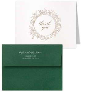 Offer a note of thanks in the Floral Frame Thank You Card, where a hand-drawn floral wreath graces a heartfelt 'thank you.' This card melds charm with sophistication, turning each expression of gratitude into an elegant memento.