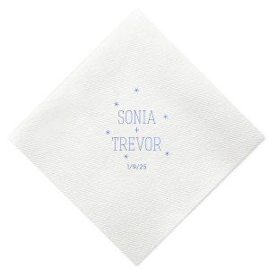 Personalized Lavender Cocktail Napkin with Shiny Royal Blue Foil are a must-have for your next event—whatever the celebration!