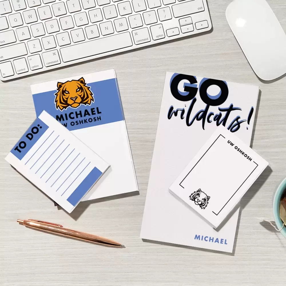 custom mascot note pads and post it notes from For Your Party