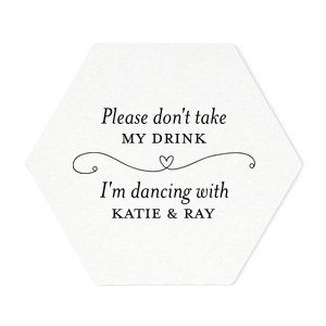 Our custom Silver with Black back Nouveau Coaster with Satin Teal / Peacock Foil has a Simple Heart Flourish graphic and is good for use in Love, Heart, Wedding themed parties and will impress guests like no other. Make this party unforgettable.