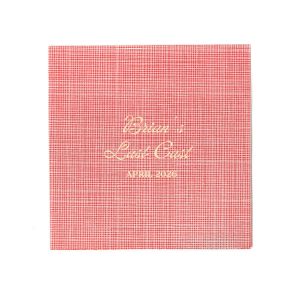 Celebrate the bachelor's final foray into singlehood with the Last Cast Bachelor Party Napkin, featuring the guest of honor's name in a vintage inspired script, the emblematic "Last Cast" phrase, and the event date in a straightforward serif font. A classic touch for a fishing retreat-themed bachelor bash.