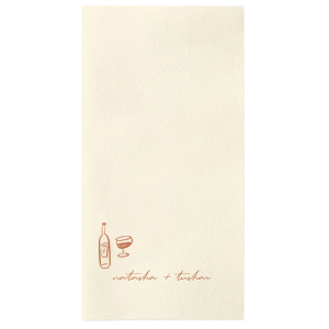 Boho Terracotta Line Art Wedding Guest Hand Towel