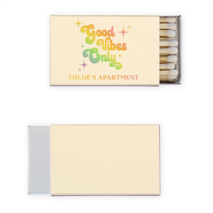 Let’s get those positive vibes flowing with these Good Vibes Only My Apartment Matches! Whether you’re entertaining guests or simply relaxing at home, these matches will help you set the mood for a great time.
