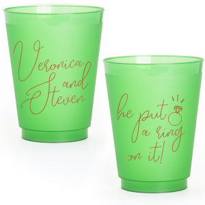 Personalized Fiesta Wedding Frosted Cups, 16oz Plastic Cup, Custom