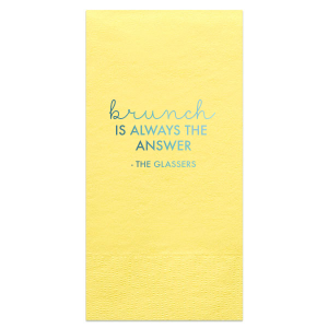 ForYourParty's chic Mimosa/Yellow Cocktail Napkin with Shiny Turquoise Foil can't be beat. Showcase your style in every detail of your party's theme!