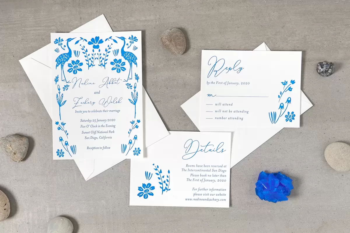 letterpress printed invitations