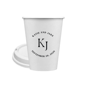 Embrace the essence of matrimonial elegance with the Nuptial Arch Initials Cup, featuring the couple's names and wedding date in a minimal and pristine design, arched gracefully over their shared initials. Cheers to this chic wedding day decor.