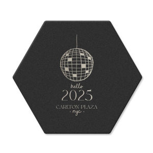Begin the year with style with the Hello New Year 2025 Coaster! The stylish and functional coaster comes in a variety of shapes and colors to suit your festivity needs.