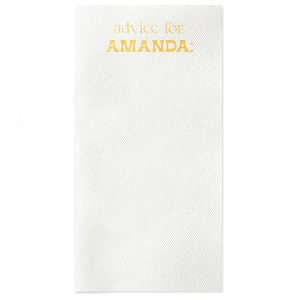 The Advice For The Graduate Napkin is a must have party accessory for your graduation party! Your guests will have an opportunity to write their advice on a napkin for the graduate. This unique party favor will be memorable for everyone involved.
