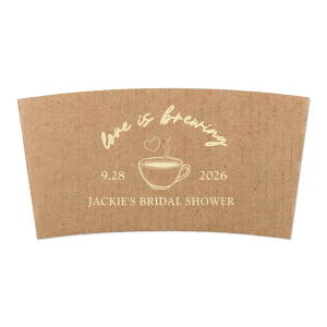 For when you need a pick me up, the Love Is Brewing Coffee Sleeve is there to carry you. The functional coffee sleeve features a stylish design in your choice of colors with customizable text to craft your own personal message.