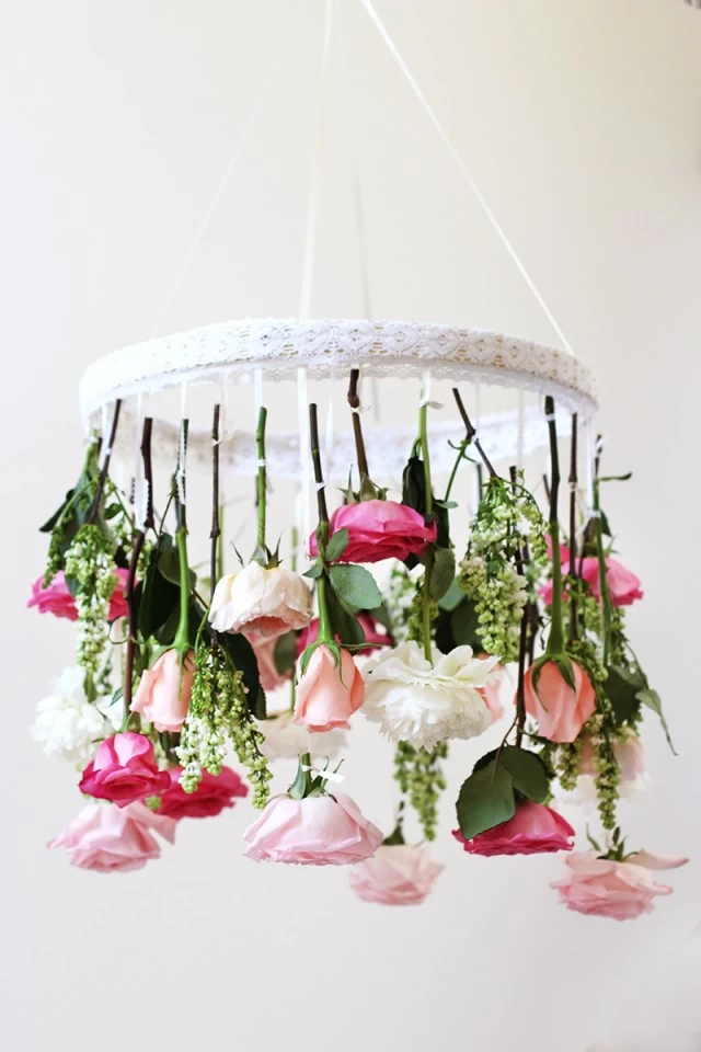 diy flower chandelier