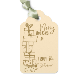 Our personalized Marble Gray Luggage Gift Tag with Shiny Convertible Red Foil has a Present Pile graphic and is good for use in Holiday, Christmas, Kid Birthday themed parties and will make your guests swoon. Personalize your party's theme today.
