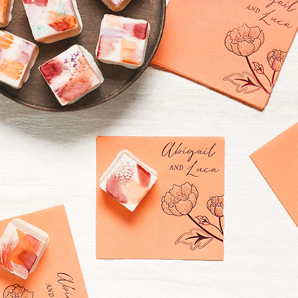 Handwritten Names And Flower Napkins
