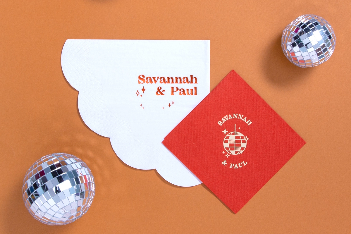 custom scalloped napkin