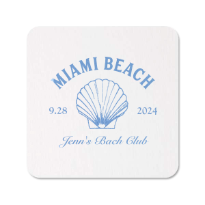 Bachelorette Beach Party Coastal Shell Coaster