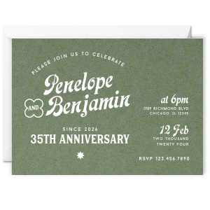 Customize this modern anniversary invitation to celebrate your party! You can personalize this with the name of the couple, location, and dates. 