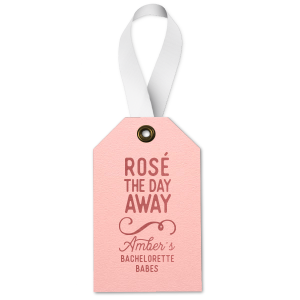 Ditch the mundane and set the tone with the Bachelorette Babes Rosé Day Away Gift Tag. With its playful saying and delicate feminine scroll, this tag says, “We’re here for a sparkling celebration!”—perfect for toasting the bride-to-be in style.