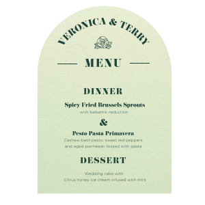 Celebrate your next event with our custom arch menu! This arch menu features a timeless rose design, making it perfect for a wedding, engagement party, or tea party bridal shower. 