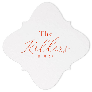 Our custom Blush w/ Kraft back Hexagon Coaster with Shiny Poppy Foil are a must-have for your next event—whatever the celebration!