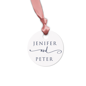 Our custom Linen Slate Large Oval Gift Tag with Matte White Foil will give your party the personalized touch every host desires.