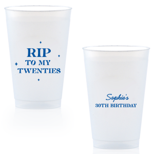 Commemorate a milestone birthday with the New Decade Starburst Cup, personalized with the honoree's name and the dawn of a new era. Featuring "RIP to my twenties" or your custom age farewell, this cup is sprinkled with celebratory stars, perfect for commemorating the next fabulous decade.