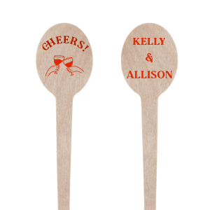 The Cheers Together Stir Stick brings the festive spirit to life with a hand-drawn graphic of two hands raising drinks in a toast, complete with an exuberant "Cheers!" above them, on one side. The other side is personalized with your names, written in a font that captures the relaxed and warm vibe of an island getaway. This stir stick is the perfect accompaniment to shared moments, making every clink of the glass a celebration of togetherness. Ideal for engagement parties, wedding receptions, or any romantic occasion.