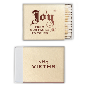 Joy From Our Family Holiday Matchbox