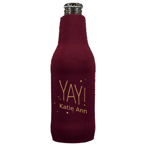 Add some cheer to your party with the YAY! Can Cooler. Featuring a vibrant "YAY!" surrounded by confetti-like dots, this design is all about celebration and joy. Perfect for keeping your drinks cool while you cheer on the guest of honor.