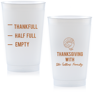 Delight friends and family this holiday season with the Funny Thankful Family Name Cup. The cheeky party cup is perfect for festive functions and home entertainment. Customize the design with personalized text, showcasing your family's name in your choice of one of our many colors!