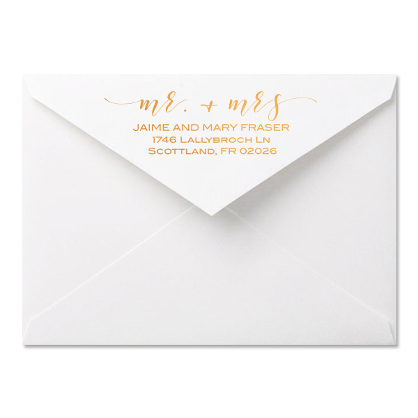 mr. + mrs. script Invitation Envelope