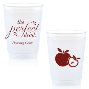 Personalized Matte Merlot Ink 10 oz Frost Flex Cup with Matte Merlot Ink Cup Ink Colors has a Apple graphic and is good for use in Food themed parties and can be customized to complement every last detail of your party.