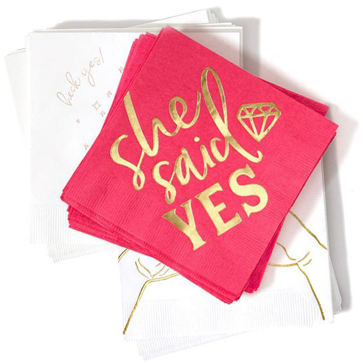 She Said Yes Engagement cocktail Napkin party ready pack