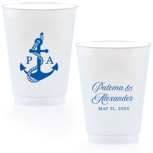 The Sailboat Nautical Nuptial Cup makes a splendid addition to toasting on the coast! Featuring a two-sided design, the anchor graphic makes for great maritime or coastal themed events. Customize the opposing side's text to convey your own heartfelt message! 
