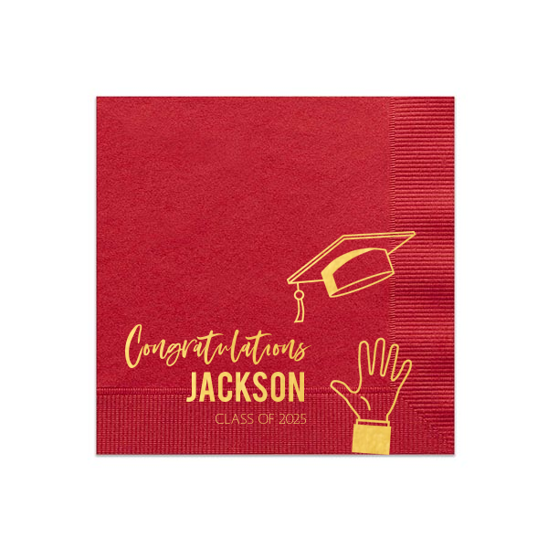 Cap Toss Graduation Congratulations Napkin