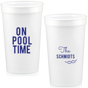 Our beautiful custom White 16 oz Stadium Cup with Matte Cobalt Ink Cup Ink Colors has a Wave Accent graphic and is good for use in Travel, Beach/Nautical, Father's Day themed parties and will impress guests like no other. Make this party unforgettable.
