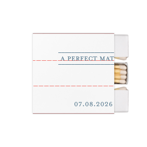 Our custom White Square Custom Photo Matchbox with Matte Stone Blue Ink Digital Print Colors and Matte Navy Ink Digital Print Colors are a must-have for your next event—whatever the celebration!