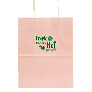 Personalize this custom bag for your tropical bachelorette party! The bold and modern leaf graphics add to the tropical theme. 