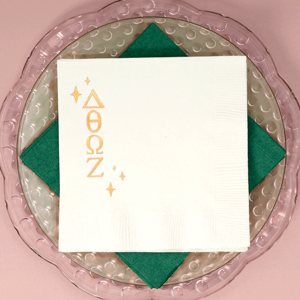 Chic Greek Week Party Sparkles Napkin