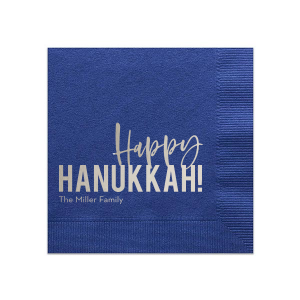 Happy Hanukkah Cocktail Napkin