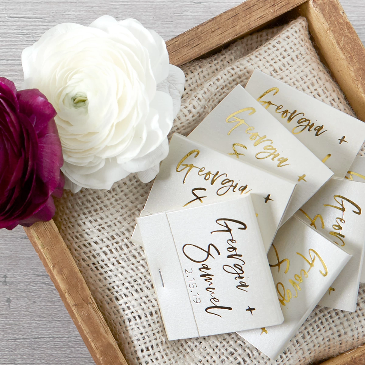 Shop the Rustic Shimmer Collection Custom 30 Strike Matchbooks