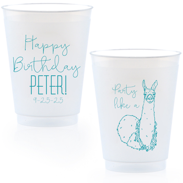 The custom Party Like a Llama Cup is good for use in Animals, Kid Birthday and Birthday themed parties and can be customized to complement every last detail of your party.