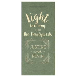 ForYourParty's personalized Poptone Mint Large Sparkler Sleeve with Shiny Green Tea Foil has a Deco Frame 2 graphic and is good for use in Wedding, Geometric, Anniversary themed parties and will look fabulous with your unique touch. Your guests will agree!