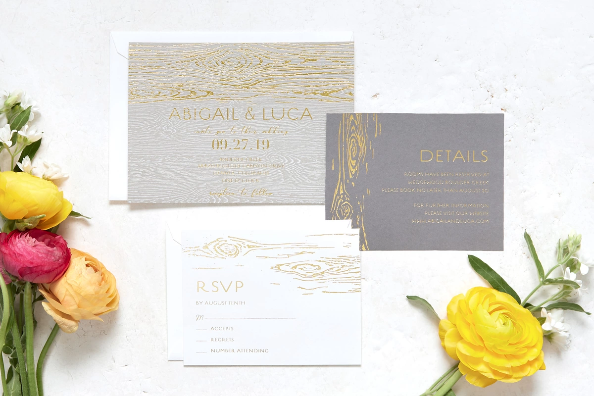 modern rustic wedding invitations suite