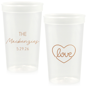 The Script Name Love Cup is good for use in Wedding, Anniversary, Hearts themed parties and will impress guests like no other. Make this party unforgettable.