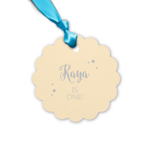 Custom Stardream Plum Butterfly Gift Tag with Matte White Foil Color can be personalized to match your party's exact theme and tempo.