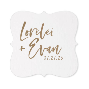 ForYourParty's chic Eggshell Square Coaster with Shiny Leaf Foil will make your guests swoon. Personalize your party's theme today.